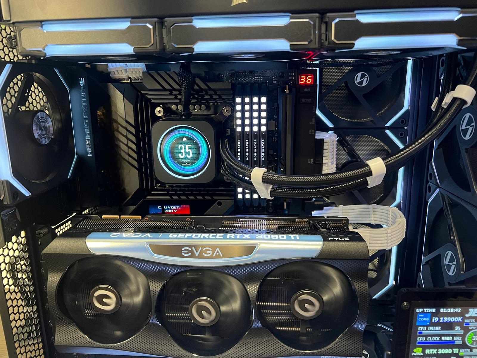 Intel Arc A770 Limited Edition graphics card in a custom build with red RGB accents